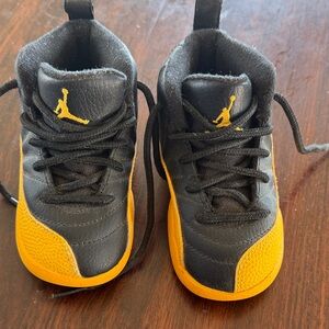 Jordan Kids Black and Yellow High-Top Sneakers